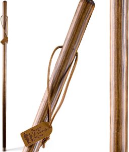 Brazos Handcrafted Wood Walking Stick, Pine, Trekker Style Handle, for Men & Women, Made in The USA