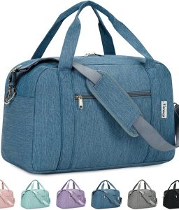 18" Carry on Bag Underseat for Airplane Spirit Airlines Personal Item Travel Bag 18x14x8 Small Duffle Bag Duffel Bag Gym Weekender Overnight Bag with Wet Pocket for Women and Men (Navy Blue)